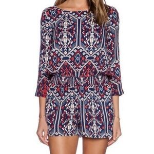 Ella Moss Blue and Red Patterned Romper